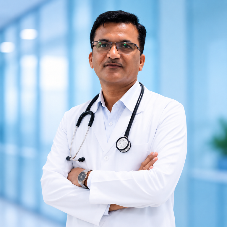Portrait of Dr Srinu Meravath, Cardiology specialist at Wellness Hospitals